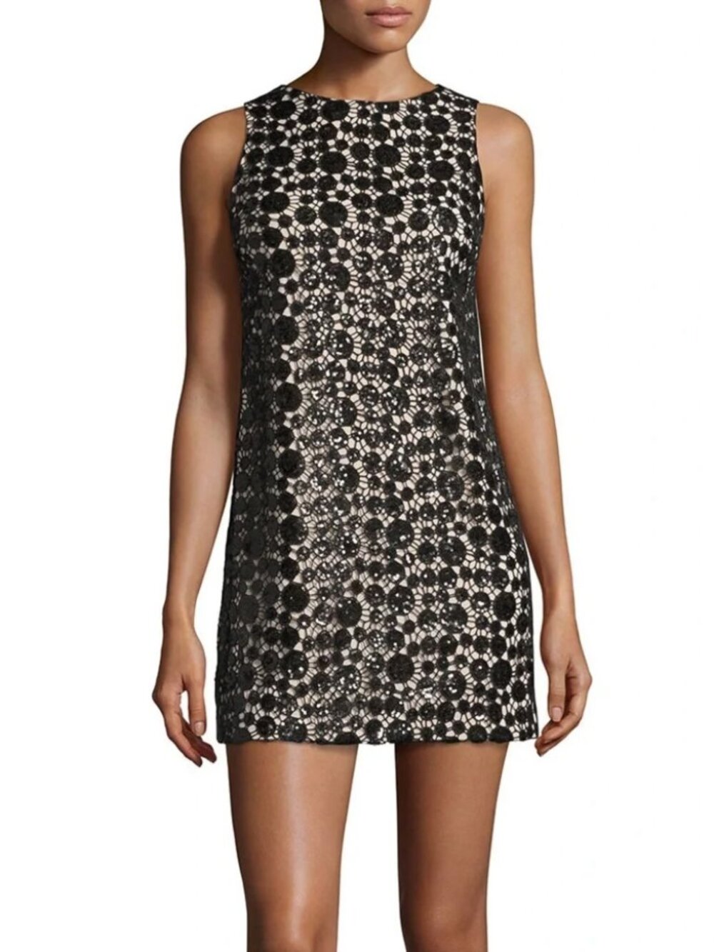 Alice + Olivia Floral Lace & Sequin Shift Dress